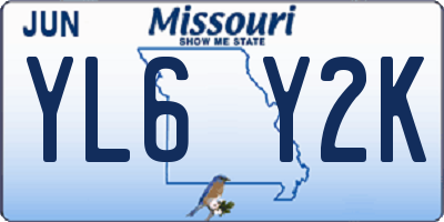 MO license plate YL6Y2K