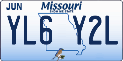 MO license plate YL6Y2L