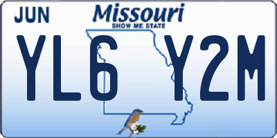 MO license plate YL6Y2M