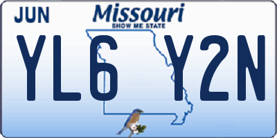 MO license plate YL6Y2N