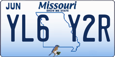MO license plate YL6Y2R