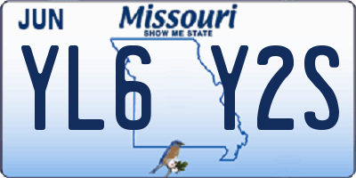 MO license plate YL6Y2S