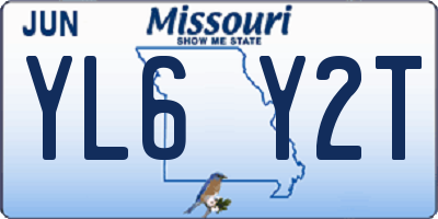 MO license plate YL6Y2T