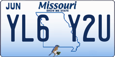 MO license plate YL6Y2U