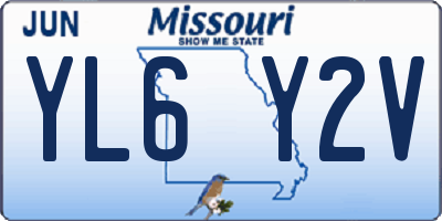 MO license plate YL6Y2V