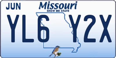 MO license plate YL6Y2X