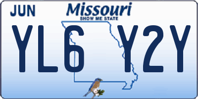 MO license plate YL6Y2Y