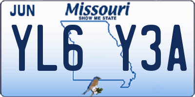 MO license plate YL6Y3A