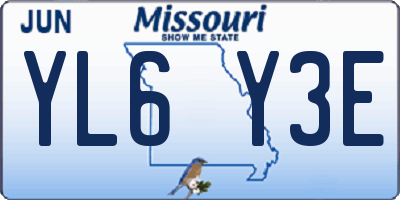 MO license plate YL6Y3E