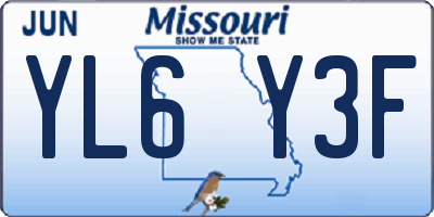 MO license plate YL6Y3F
