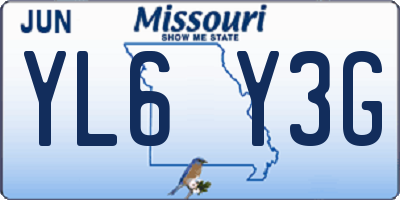 MO license plate YL6Y3G