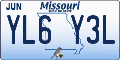 MO license plate YL6Y3L