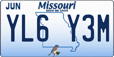 MO license plate YL6Y3M