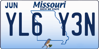 MO license plate YL6Y3N