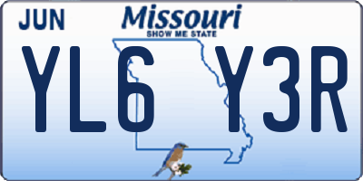 MO license plate YL6Y3R
