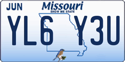 MO license plate YL6Y3U