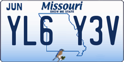 MO license plate YL6Y3V