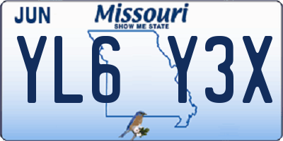 MO license plate YL6Y3X