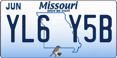 MO license plate YL6Y5B