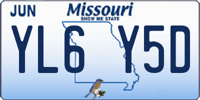 MO license plate YL6Y5D