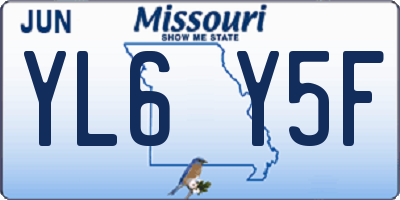 MO license plate YL6Y5F