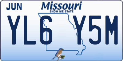 MO license plate YL6Y5M