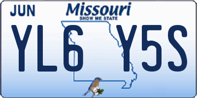 MO license plate YL6Y5S