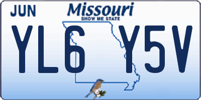 MO license plate YL6Y5V