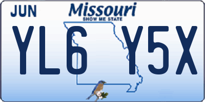 MO license plate YL6Y5X