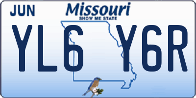 MO license plate YL6Y6R