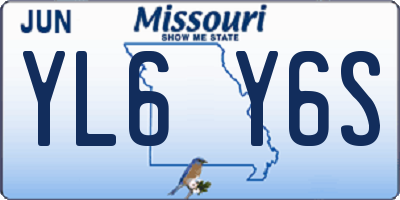 MO license plate YL6Y6S