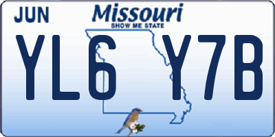 MO license plate YL6Y7B