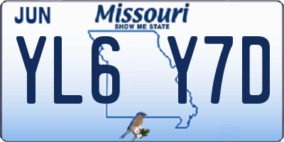 MO license plate YL6Y7D