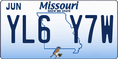 MO license plate YL6Y7W