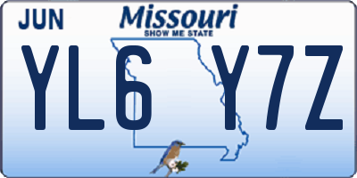 MO license plate YL6Y7Z