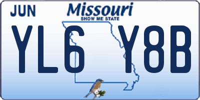 MO license plate YL6Y8B