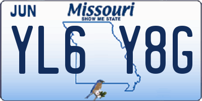 MO license plate YL6Y8G