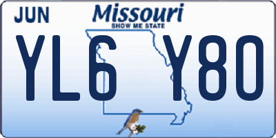 MO license plate YL6Y8O