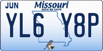 MO license plate YL6Y8P