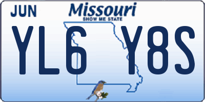 MO license plate YL6Y8S