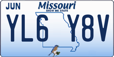 MO license plate YL6Y8V