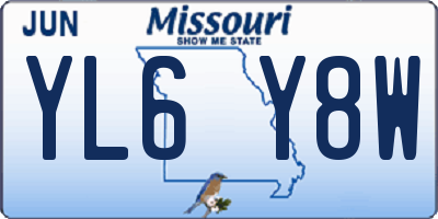 MO license plate YL6Y8W