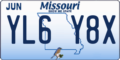 MO license plate YL6Y8X