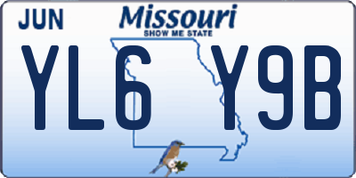 MO license plate YL6Y9B
