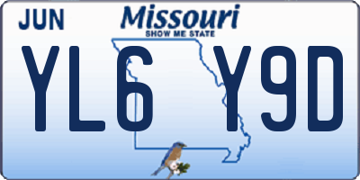 MO license plate YL6Y9D