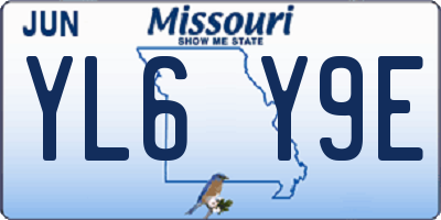 MO license plate YL6Y9E