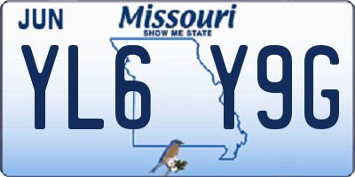 MO license plate YL6Y9G