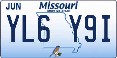 MO license plate YL6Y9I