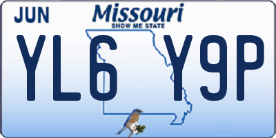 MO license plate YL6Y9P