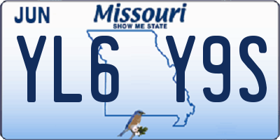 MO license plate YL6Y9S